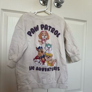 Zara Paw Patrol Kids Cream Sweatshirt dress